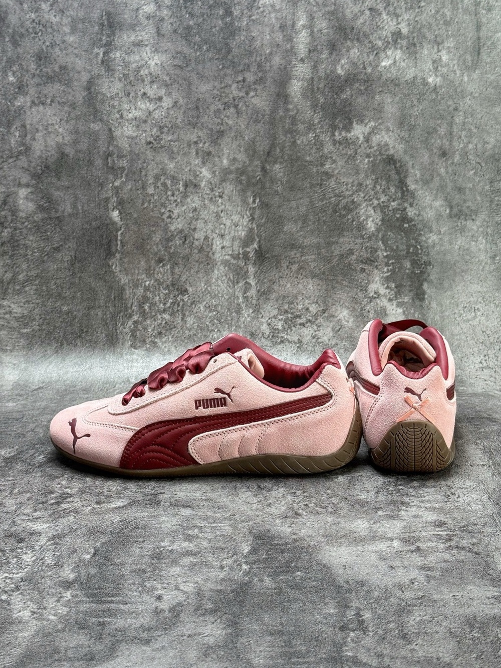 Puma Pink and Burgundy Suede Women's Sneakers - Picture 5 of 9